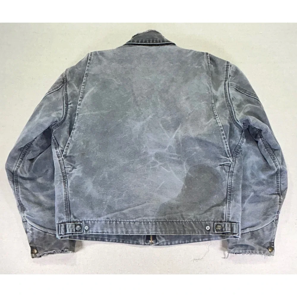 Vintage Carhartt J97 PTL Detroit Jacket Petrol Blue HONEY COMB Distressed Large